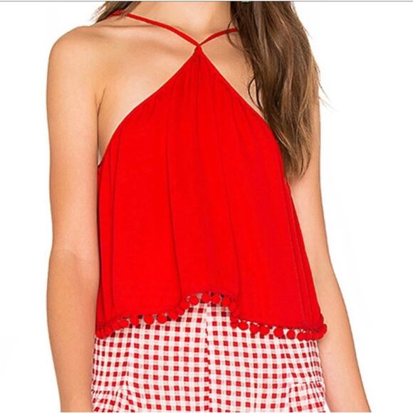 Show Me Your Mumu Womens red cropped halter top Size Small - Picture 1 of 6